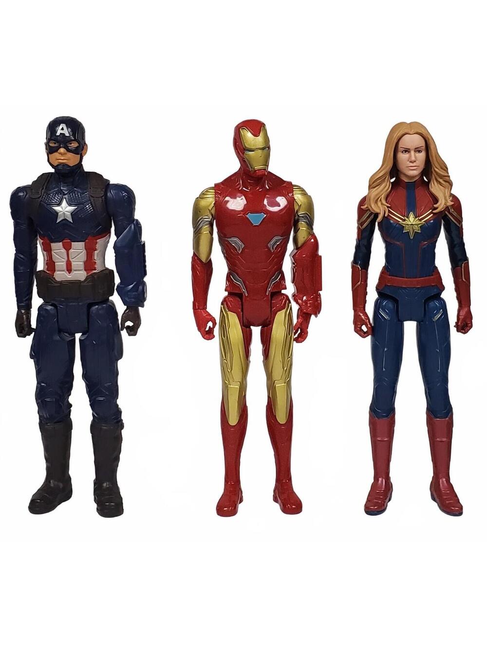 Marvel Avengers Action Figure Set - Captain America, Iron Man, Captain Marvel VG
